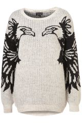 Topshop Knitted Mirror Eagle Jumper