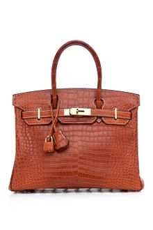 Vintage Hermès From Heritage Auctions 30cm Fauve Matte Nilo Crocodile Birkin - Lyst