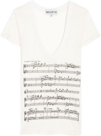 Wildfox Musical V-Neck Tee - Lyst