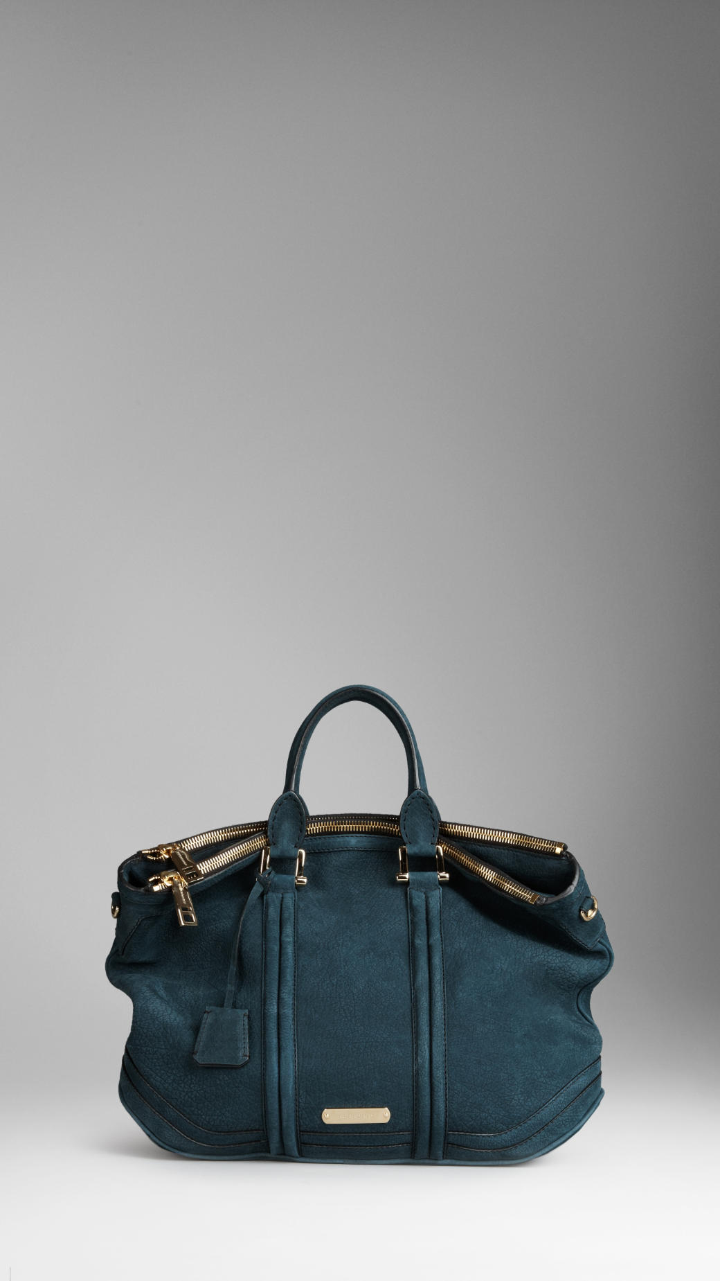 Burberry Large Luggage Suede Tote Bag in Blue (indigo green) | Lyst