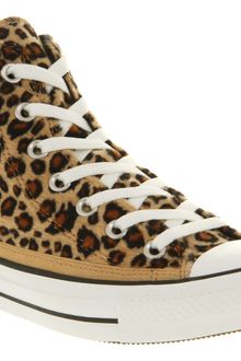 Converse All Star Hi Leopard Print Faux Fur Smu - Lyst