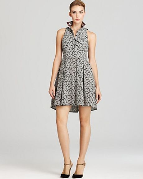 Sachin & Babi Dress Capri Handembellished Collar in Gray (checker) - Lyst