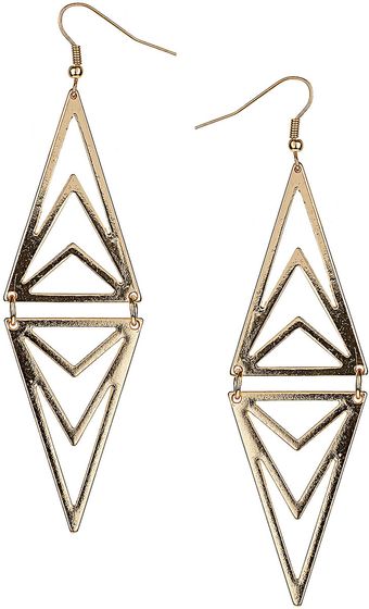 Topshop Diamond Cut Swing Earrings - Lyst