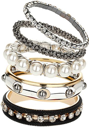 Topshop Pearl and Mesh Bracelet Pack - Lyst