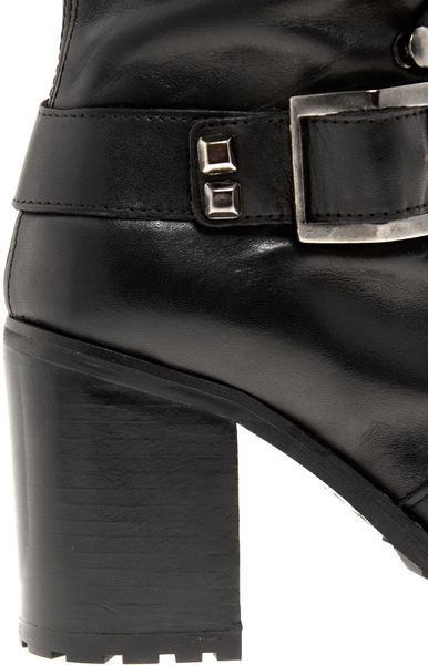 asos black biker boots