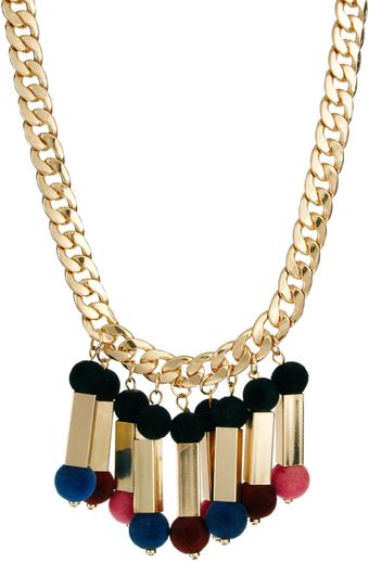 Asos Flocked Ball Necklace - Lyst