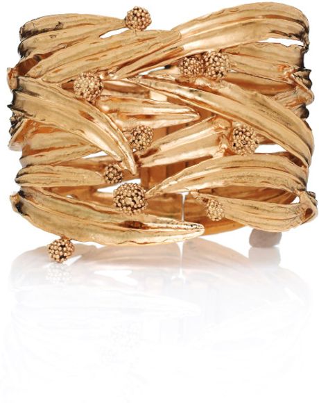 Aurelie Bidermann Surfing Mimosa Cuff in Yellow (gold) - Lyst