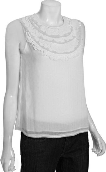BCBGMAXAZRIA  Chiffon Evan Petal and Fringe Top - Lyst