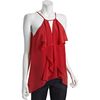 Bcbgmaxazria Red Berry Silk Claudia Cascading Ruffle Blouse in Red (red berry) - Lyst