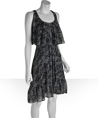 Cynthia Steffe Ink Spotted Sequin Carey Sleeveless Ruffle Dress - Lyst