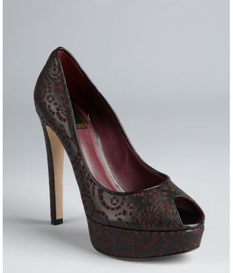 Dior Laser Cut Leather Miss Dior Platform Peep Toe Pumps - Lyst