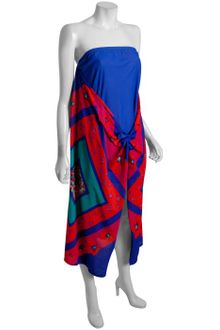 DKNY Cerulean Floral Scarf Print Convertible Coverup - Lyst