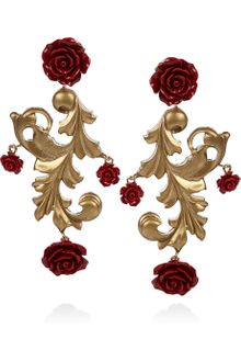 Dolce & Gabbana Goldplated Rose Clip Earrings - Lyst