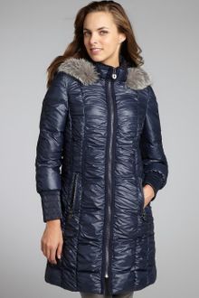 Elie Tahari Empire Blue Water Resistant Isla Fox Fur Trimmed Hooded Down Coat - Lyst