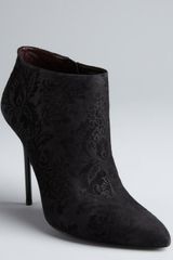 Gucci Black Brocade Leather Noah Stiletto Booties