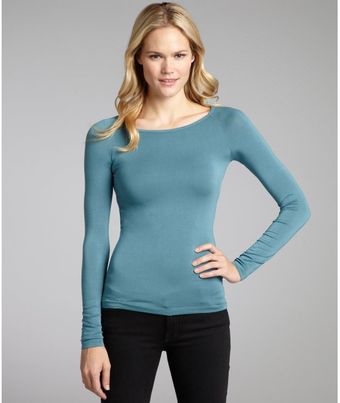 Rebecca Beeson New Blue Cotton Boatneck Long Sleeve Top - Lyst