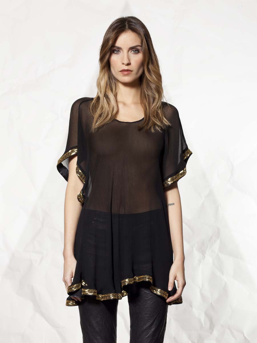 winter kate sheer beaded blouse in black lyst winter kate sheer beaded blouse in black lyst
