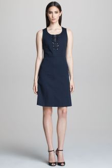 Derek Lam Sleeveless Dress with Laceup Neckline - Lyst