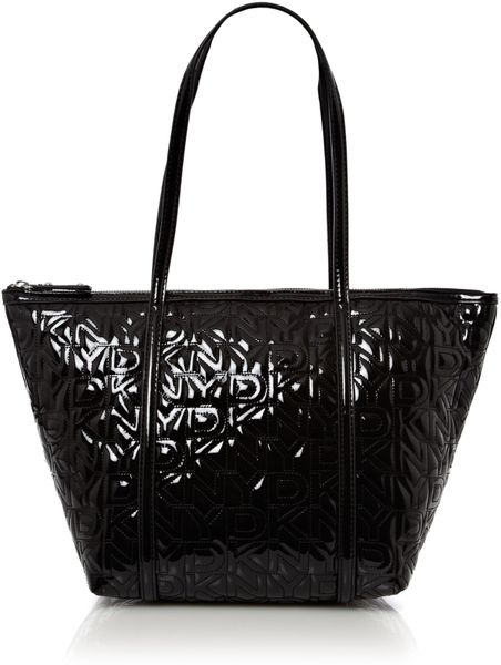 Dkny Quilted Logo Medium Tote Bag in Black