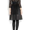Mulberry Paneled Leather and Lace Dress in Black - Lyst