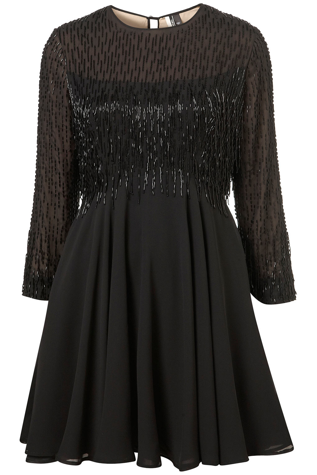 beaded fringe gown