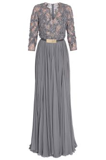 Elie Saab Georgette and Lace Gown - Lyst