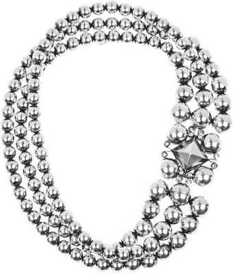 Bottega Veneta Antiqued Sterling Silver Necklace - Lyst