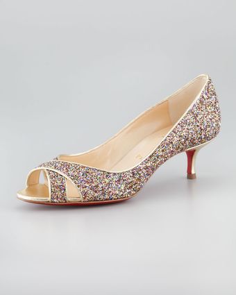 Christian Louboutin Croisette Orlato Crisscross Glitter Red Sole Pump - Lyst
