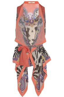 Etro Printed Silk Crepe De Chine Top - Lyst