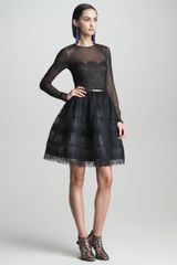 Oscar de la Renta Fitandflare Illusion Dress