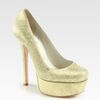 Alice + Olivia Larimore Metallic Suede Platform Pumps in Gold - Lyst