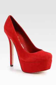 Alice + Olivia Larimore Suede Platform Pumps - Lyst