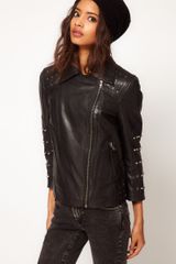ASOS Collection Asos Studded Ovoid Leather Biker