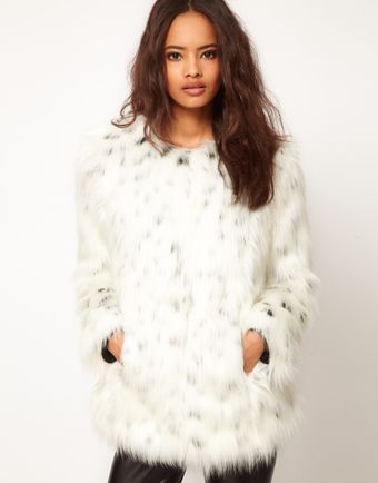 ASOS Collection Asos Snow Leopard Fur Coat - Lyst
