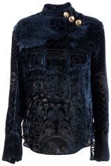 Balmain Patterned Velvet Top