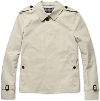 Burberry Short Slim Fit Cotton Twill Trench Coat - Lyst