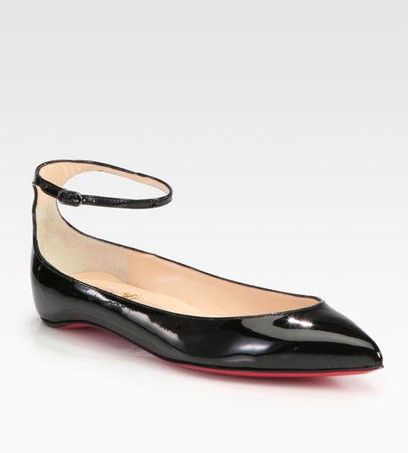 black flats with strap around ankle
