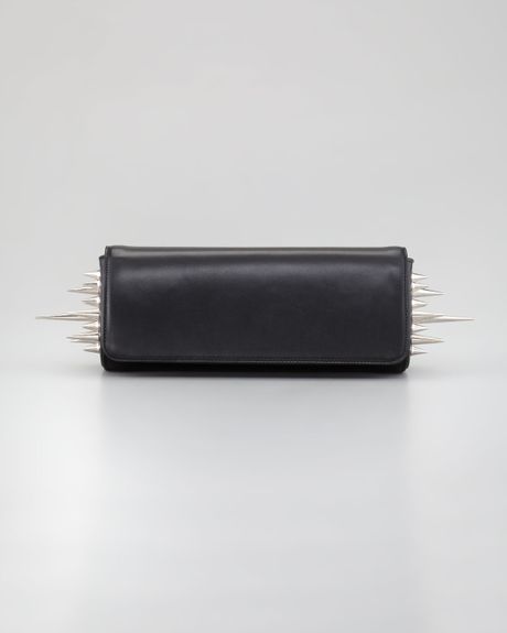 Christian Louboutin Spiked Marquise Clutch Bag Black in Black - Lyst
