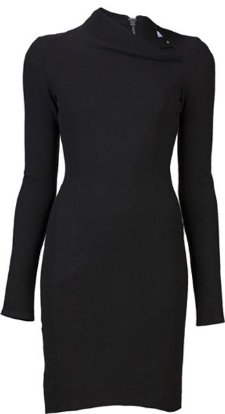 Helmut Lang Long Sleeve Fitted Dress - Lyst