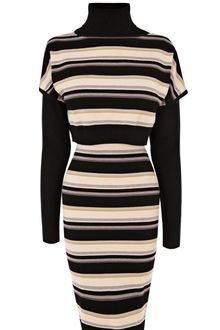 Karen Millen Blanket Stripe Knit Dress - Lyst