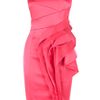 Karen Millen Extreme Waterfall Satin Dress in Pink (fuchsia) - Lyst