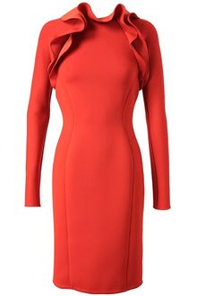 Lanvin Ruffled Neoprene Dress - Lyst