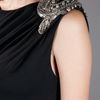 Matthew Williamson Beaded Ruched Shoulder Dress in Black - Lyst