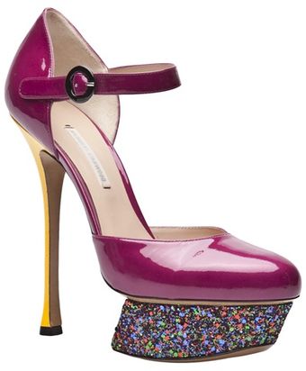 Nicholas Kirkwood Glitter Platform Pump - Lyst