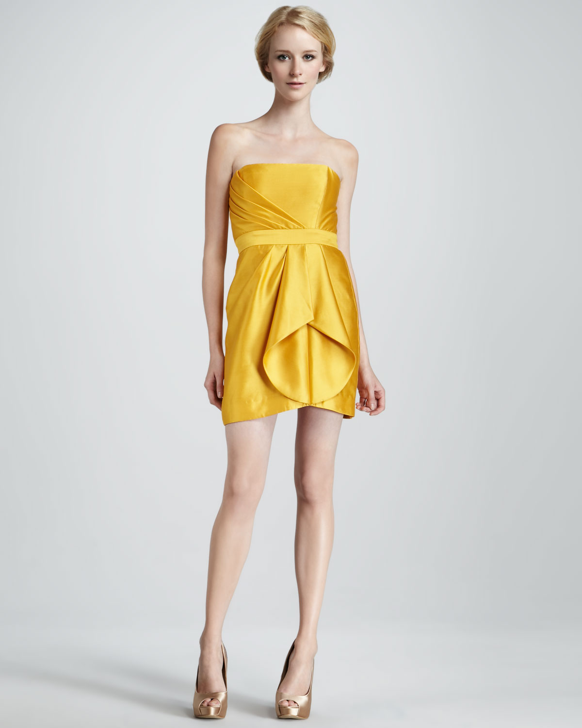 yellow silk gown