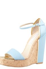 Stella McCartney Dorsay Patent Cork Wedge Sk
