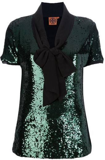 Tory Burch Sequin Blouse - Lyst