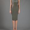 Victoria Beckham Sleeveless Pencil Dress in Khaki - Lyst