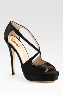 Yves Saint Laurent Satin Tribute Platform Sandals - Lyst