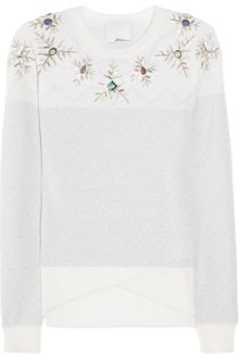 3.1 Phillip Lim Snowflake Embellished Wool Blend Sweater - Lyst